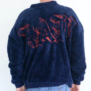 Rawgear California Navy  And Red Embroidered Soft Fleece Zip Up Sweater Size L